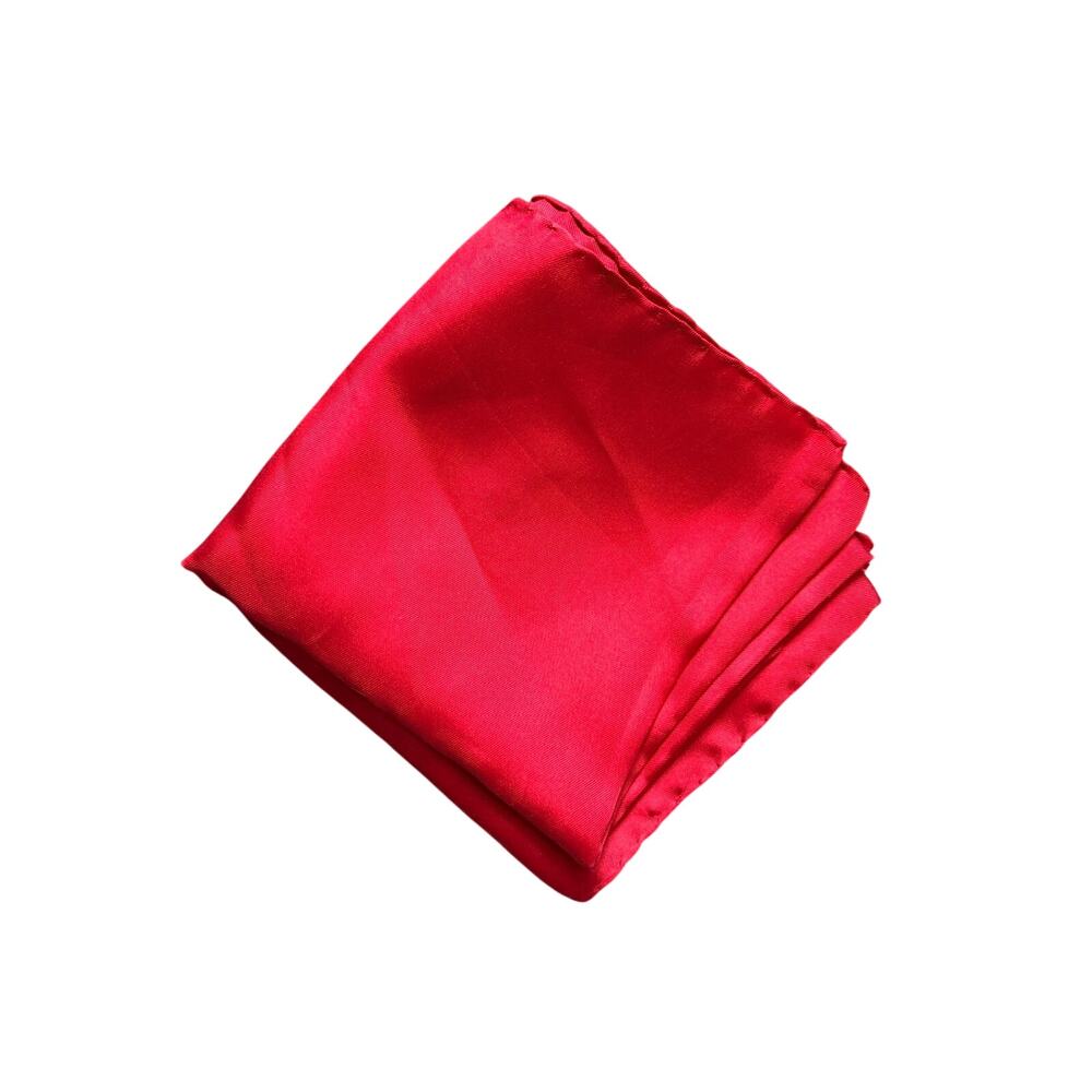 Ashear 100% Silk Pocket Square Red 18x18 Made in Italy